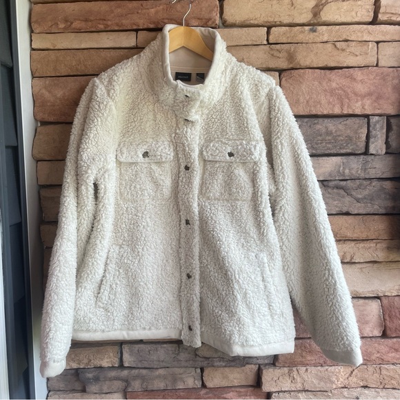Marmot ivory off white Sherpa fleece plush lined jacket New Women’s XL - Picture 1 of 12